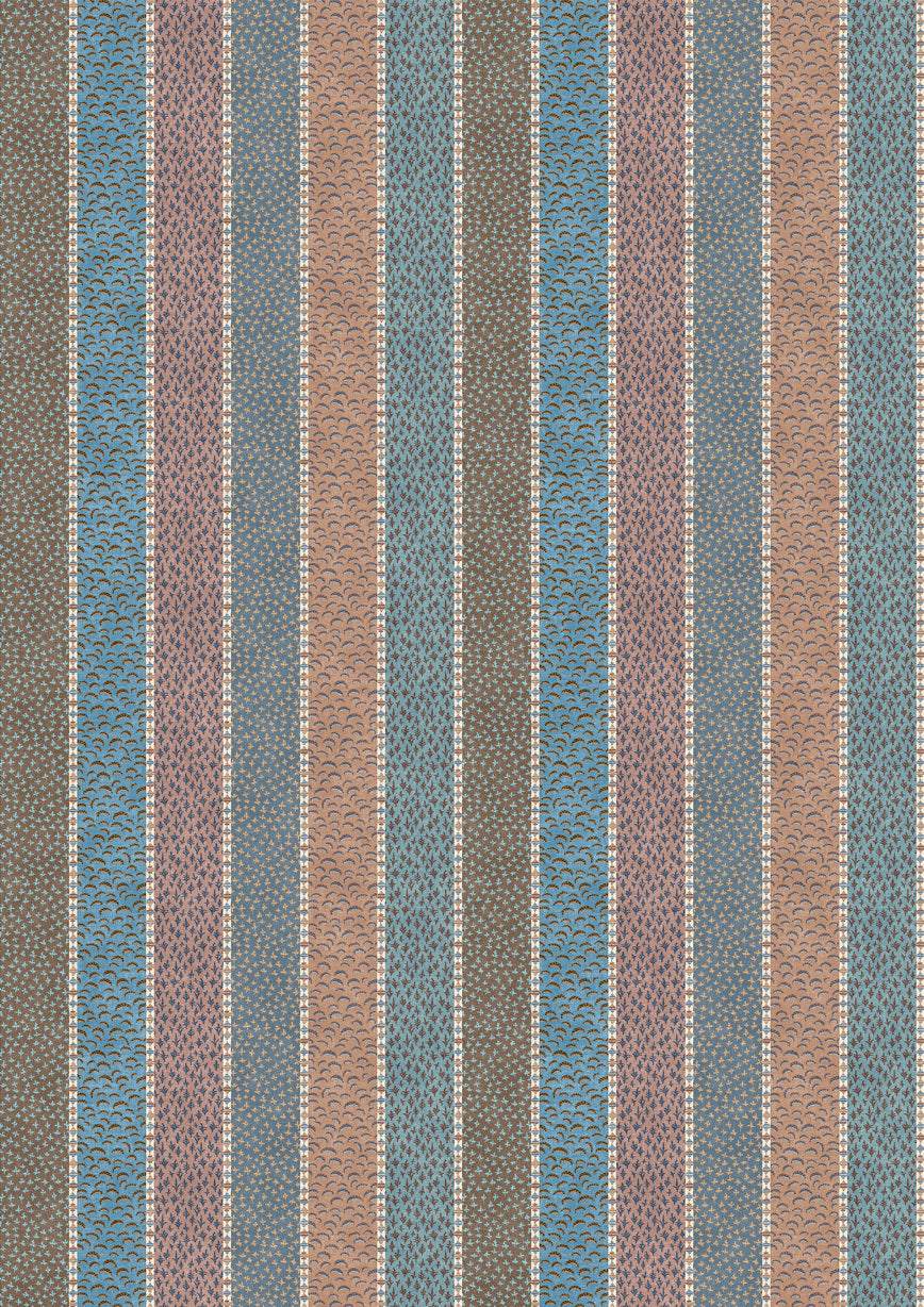 Asha Stripe Blue Almond – hel bredd — Lewis & Wood tyg