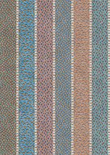 Asha Stripe Blue Almond – närbild — Lewis & Wood tyg
