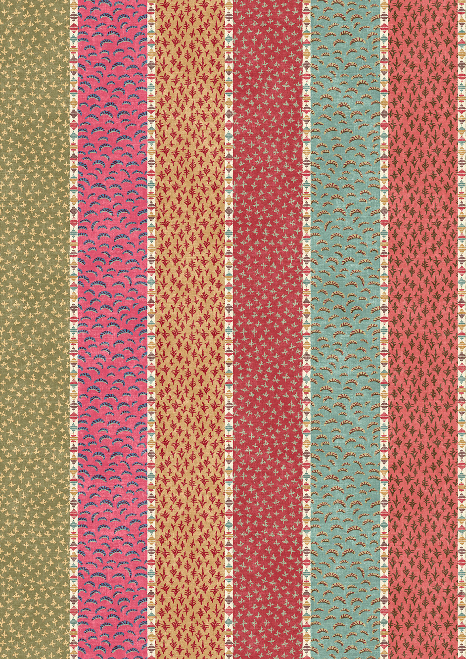 Asha Stripe Jaipur Spice – närbild — Lewis & Wood tyg