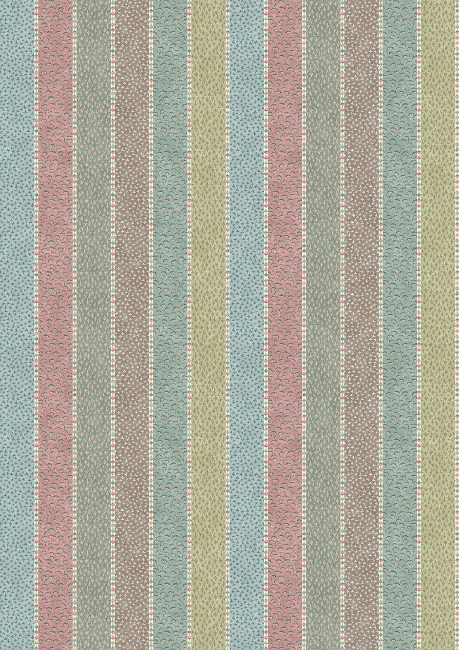 Asha Stripe Pistachio Rose – hel bredd — Lewis & Wood tyg