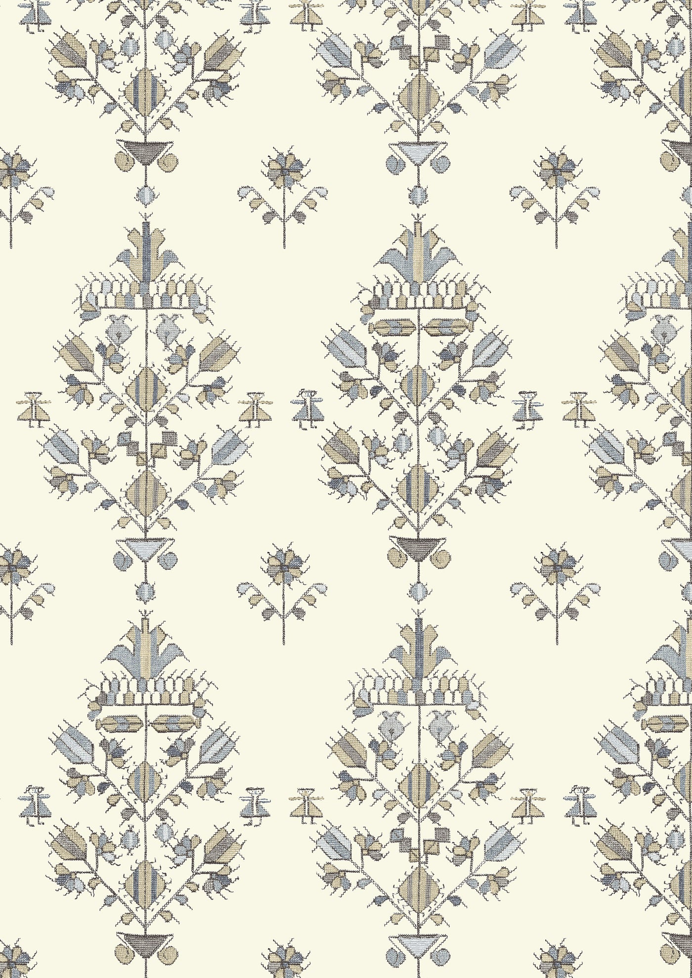 Athena Blue Sand – närbild — Lewis & Wood tyg