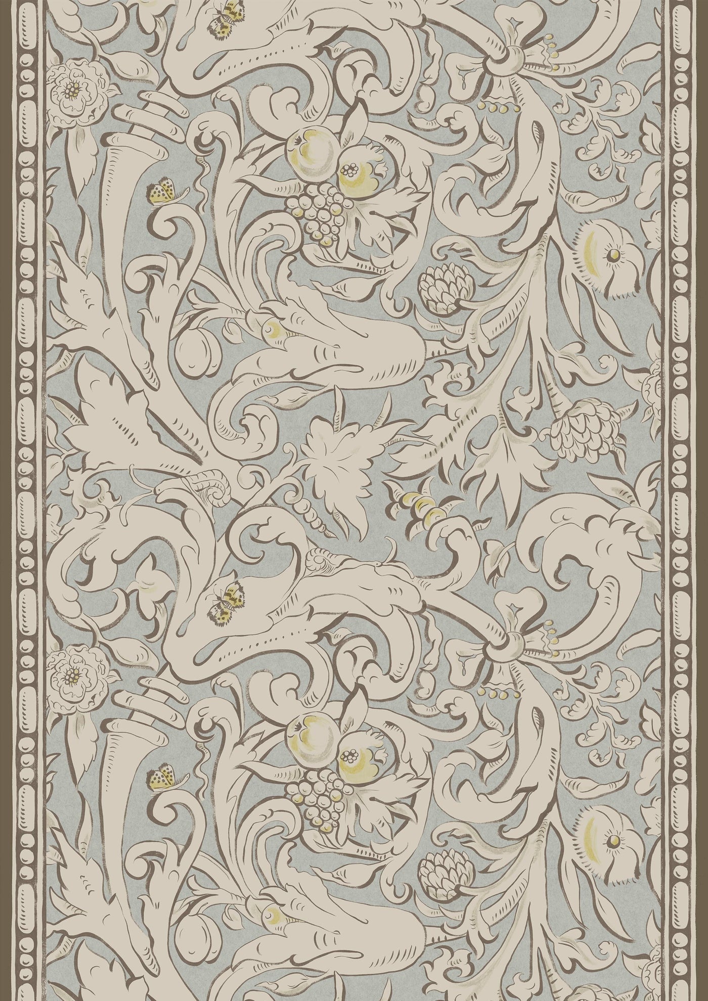 Bacchus Grigio – hel bredd — Lewis & Wood tapet