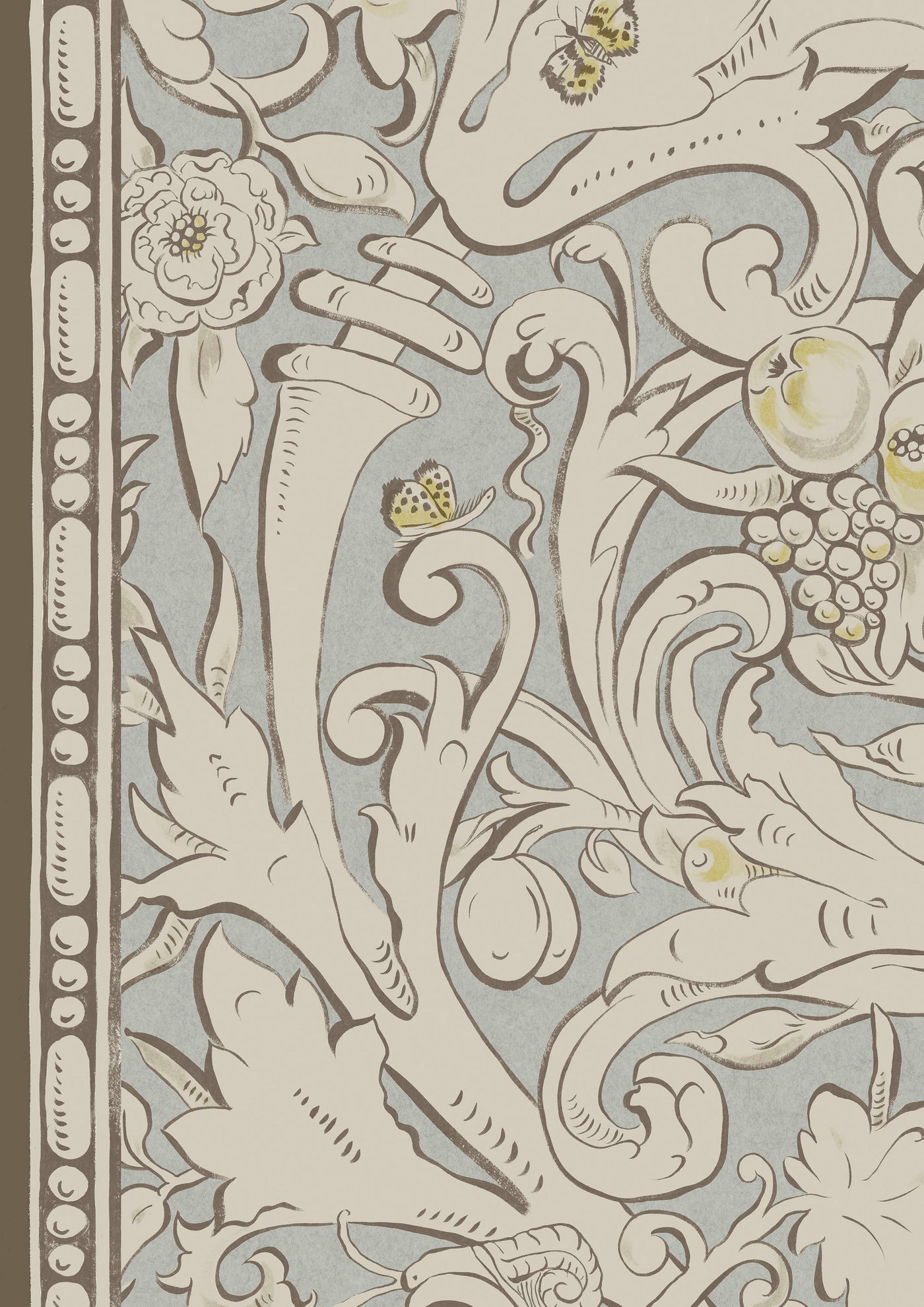 Bacchus Grigio – närbild — Lewis & Wood tapet