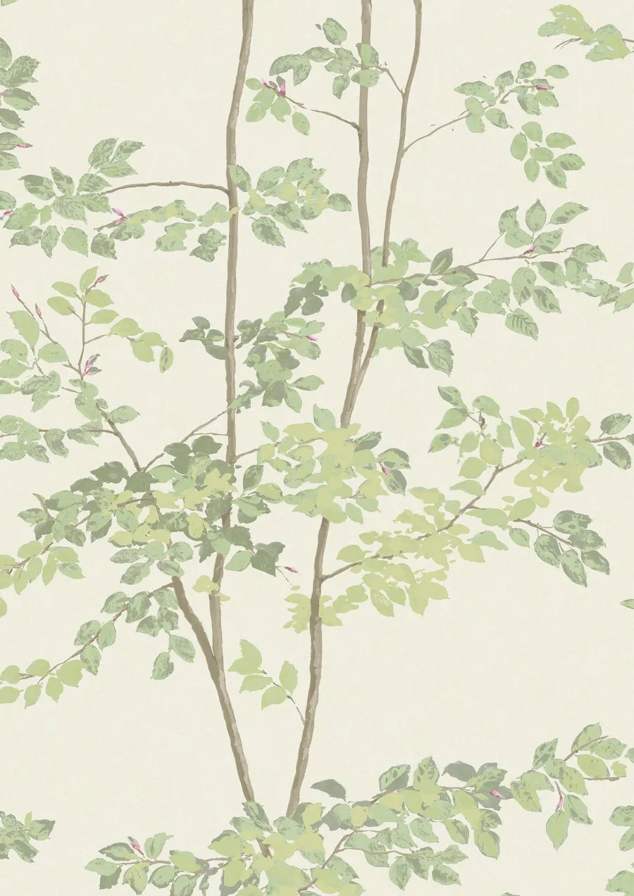 Beech Document Green – närbild — Lewis & Wood tyg