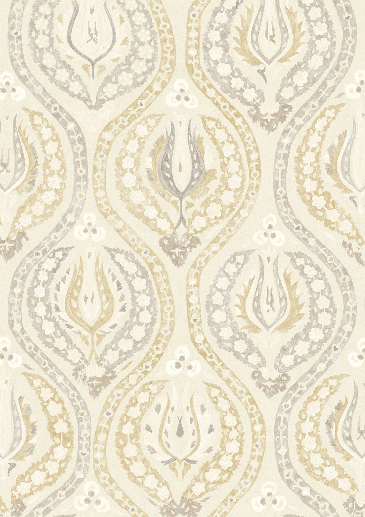 Benaki Beige Biscuit – närbild — Lewis & Wood tapet