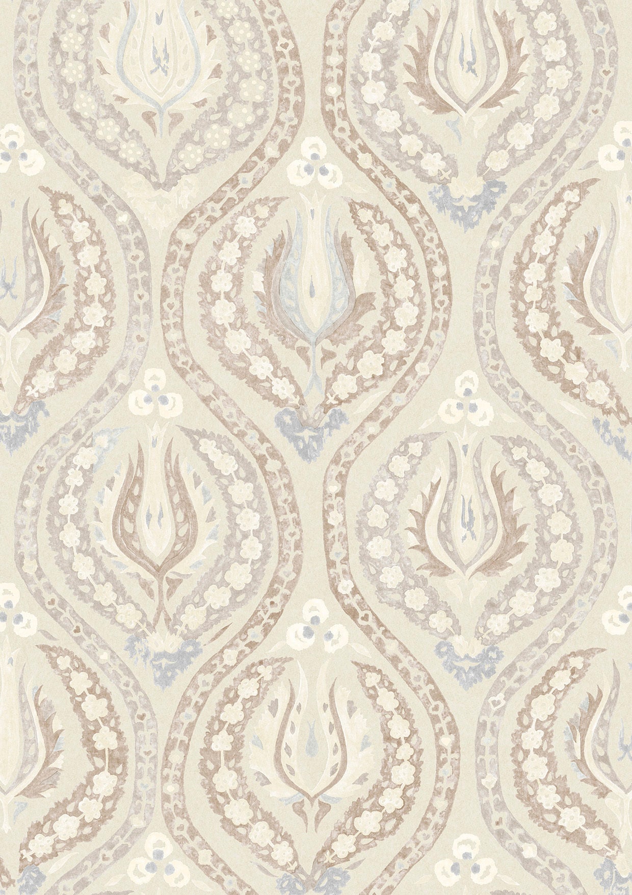 Benaki Blue Mink – närbild — Lewis & Wood tapet