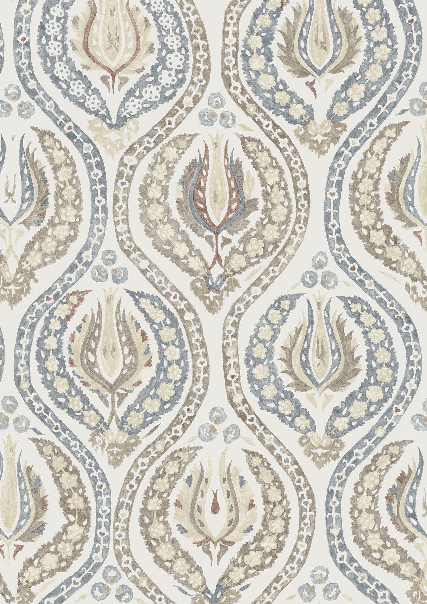 Benaki Blue Umber – närbild — Lewis & Wood tyg