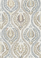 Benaki Blue Umber – närbild — Lewis & Wood tyg