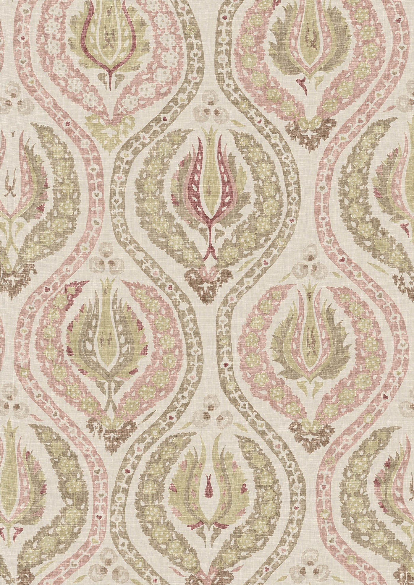 Benaki Cocoa Rose – närbild — Lewis & Wood tyg