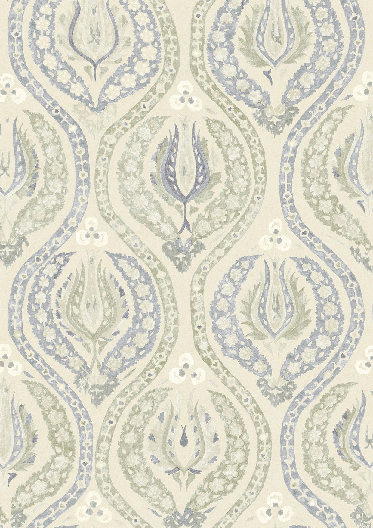 Benaki Green Slate – närbild — Lewis & Wood tapet