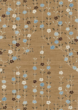 Blossom Blue Ginger – närbild — Lewis & Wood tyg