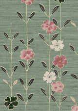 Blossom Tapetprov Peony Jade