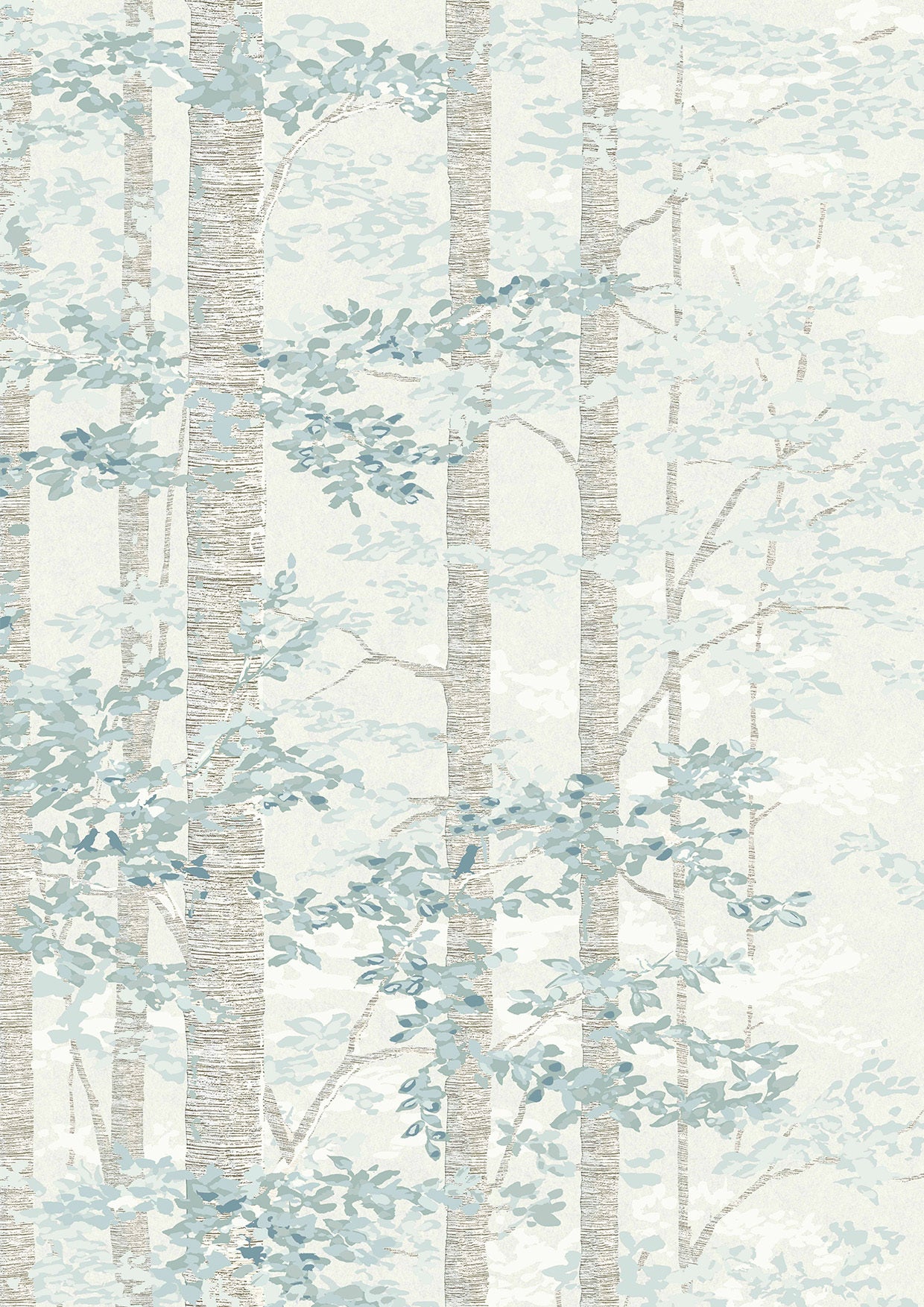 Bosky Blue Yonder – närbild — Lewis & Wood tapet