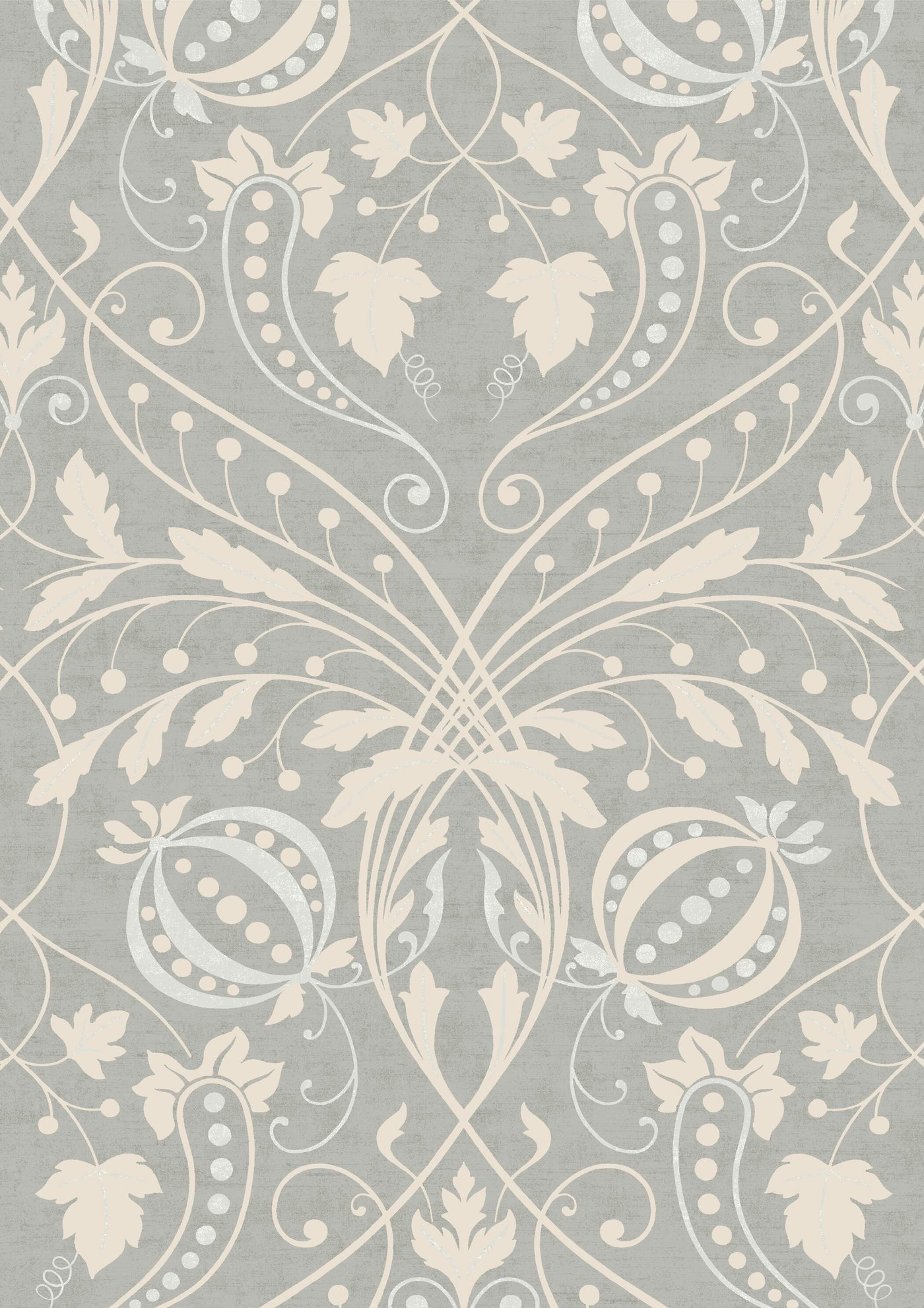 Chateau Silver – närbild — Lewis & Wood tapet