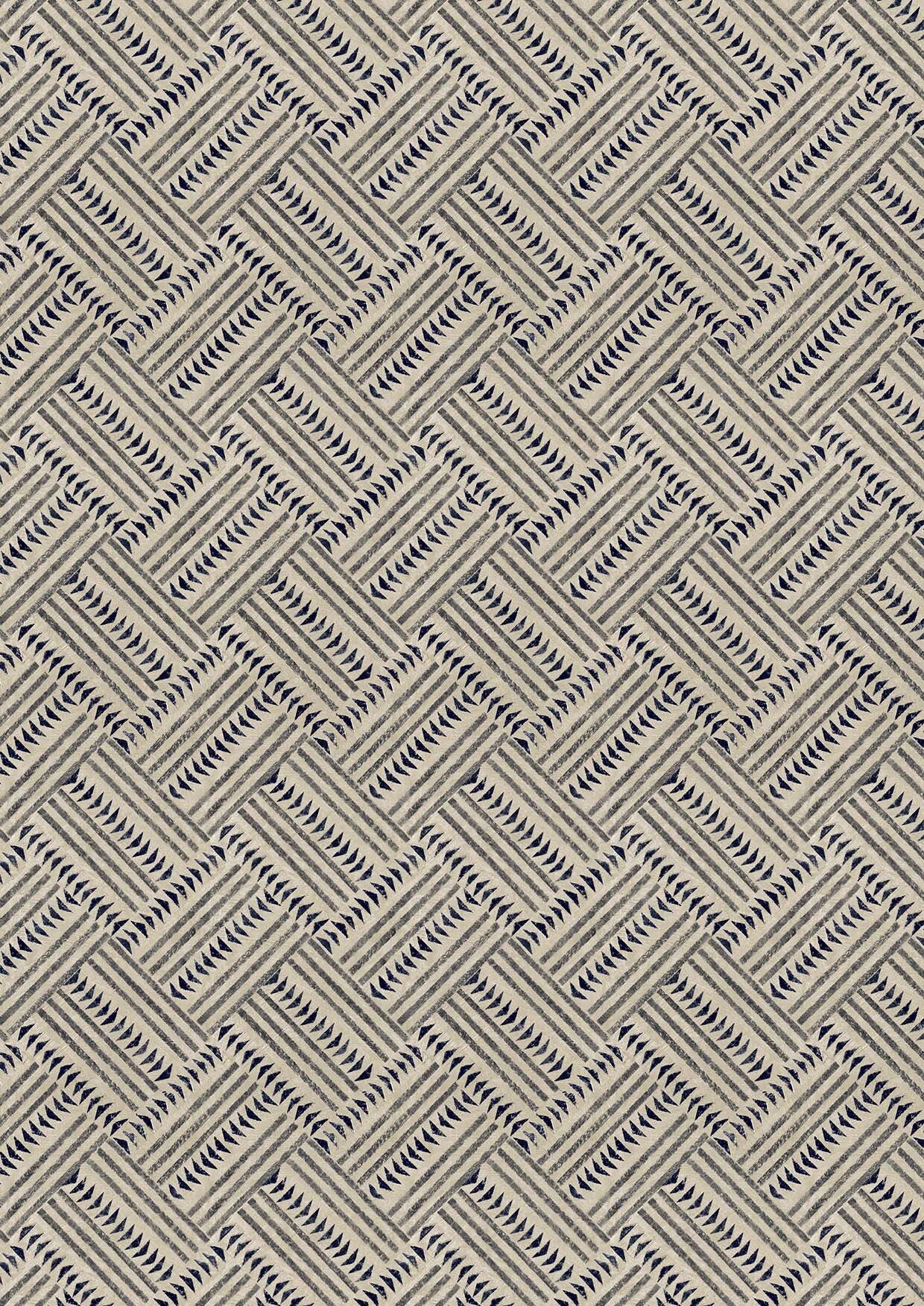 Checkerbox Charcoal – närbild — Lewis & Wood tyg
