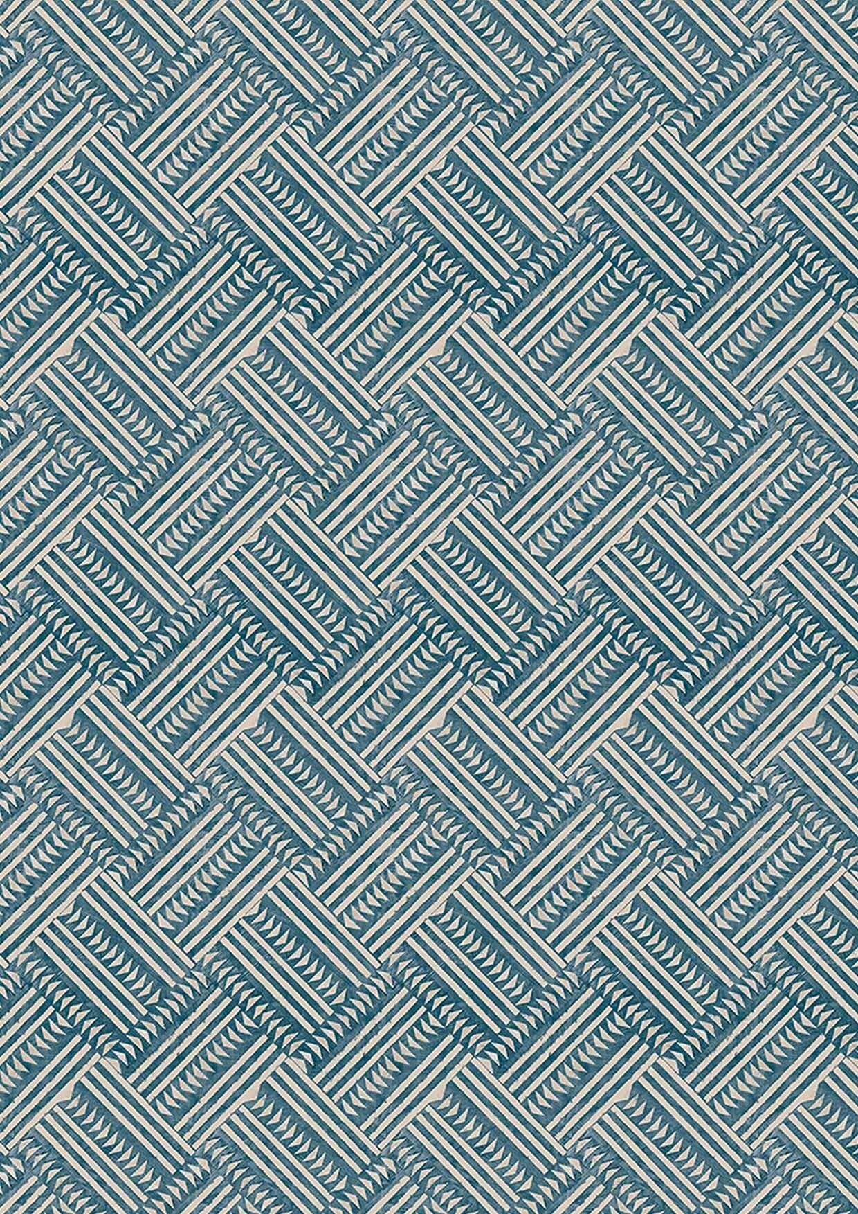 Checkerbox Indigo – närbild — Lewis & Wood tyg