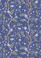 Cinda's Roses Blue Yonder – hel bredd — Lewis & Wood tapet