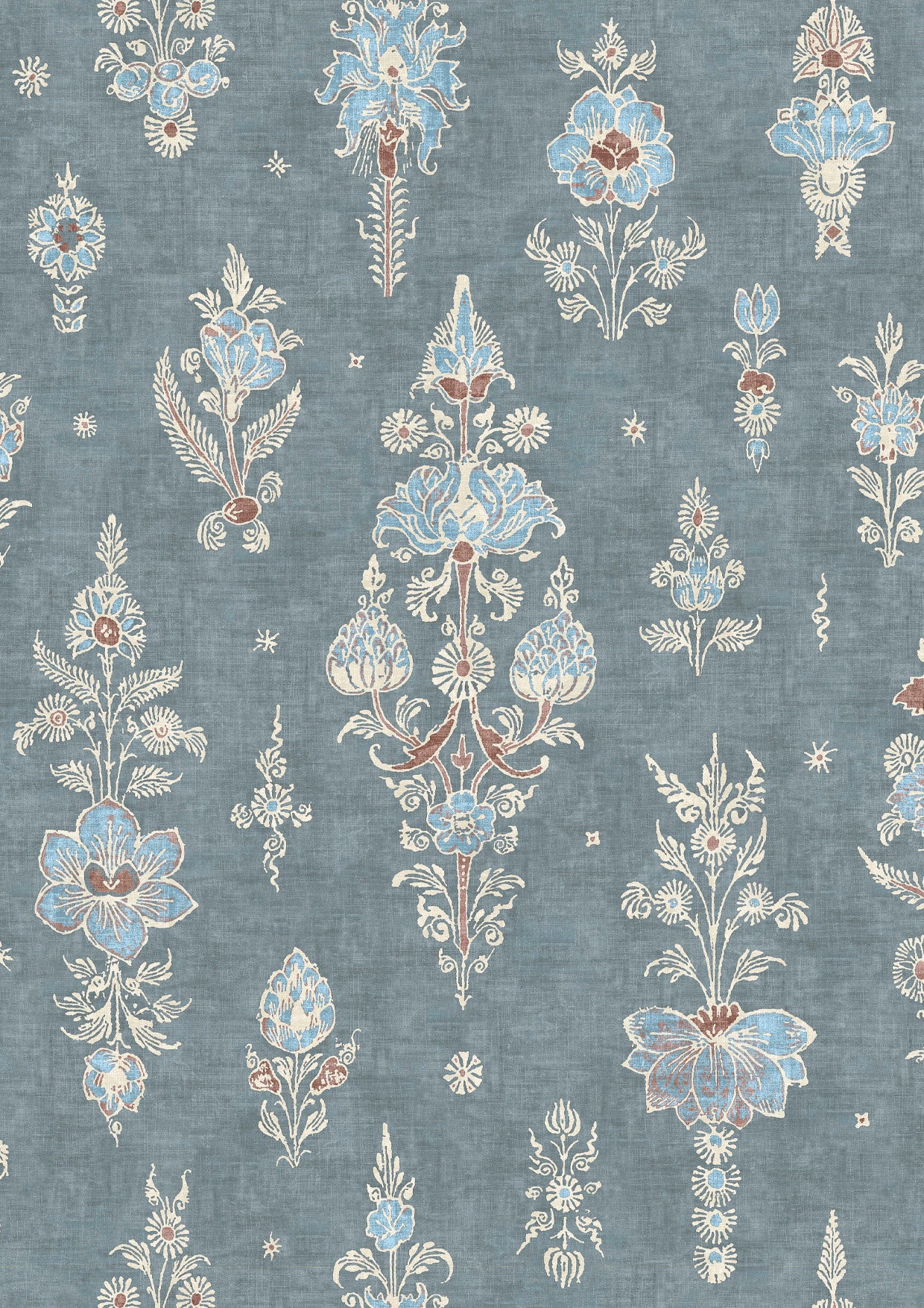 Citadel Blue Almond – närbild — Lewis & Wood tapet