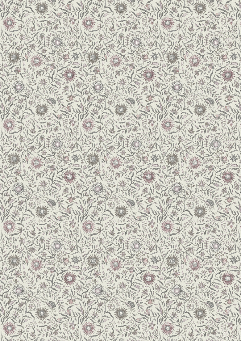 Daisy Chintz Amethyst – närbild — Lewis & Wood tyg