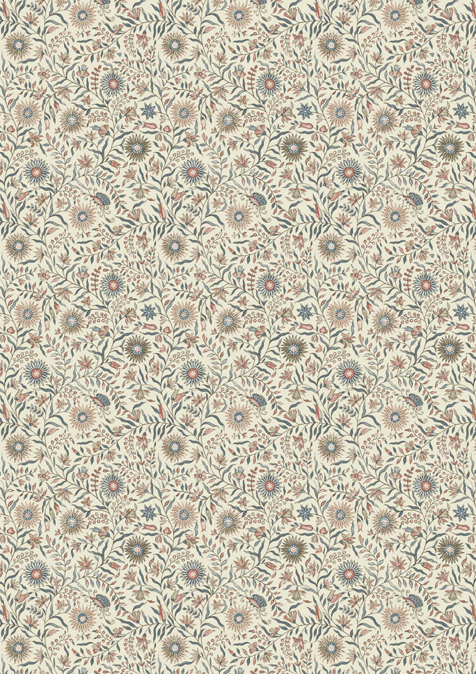 Daisy Chintz Document – närbild — Lewis & Wood tyg