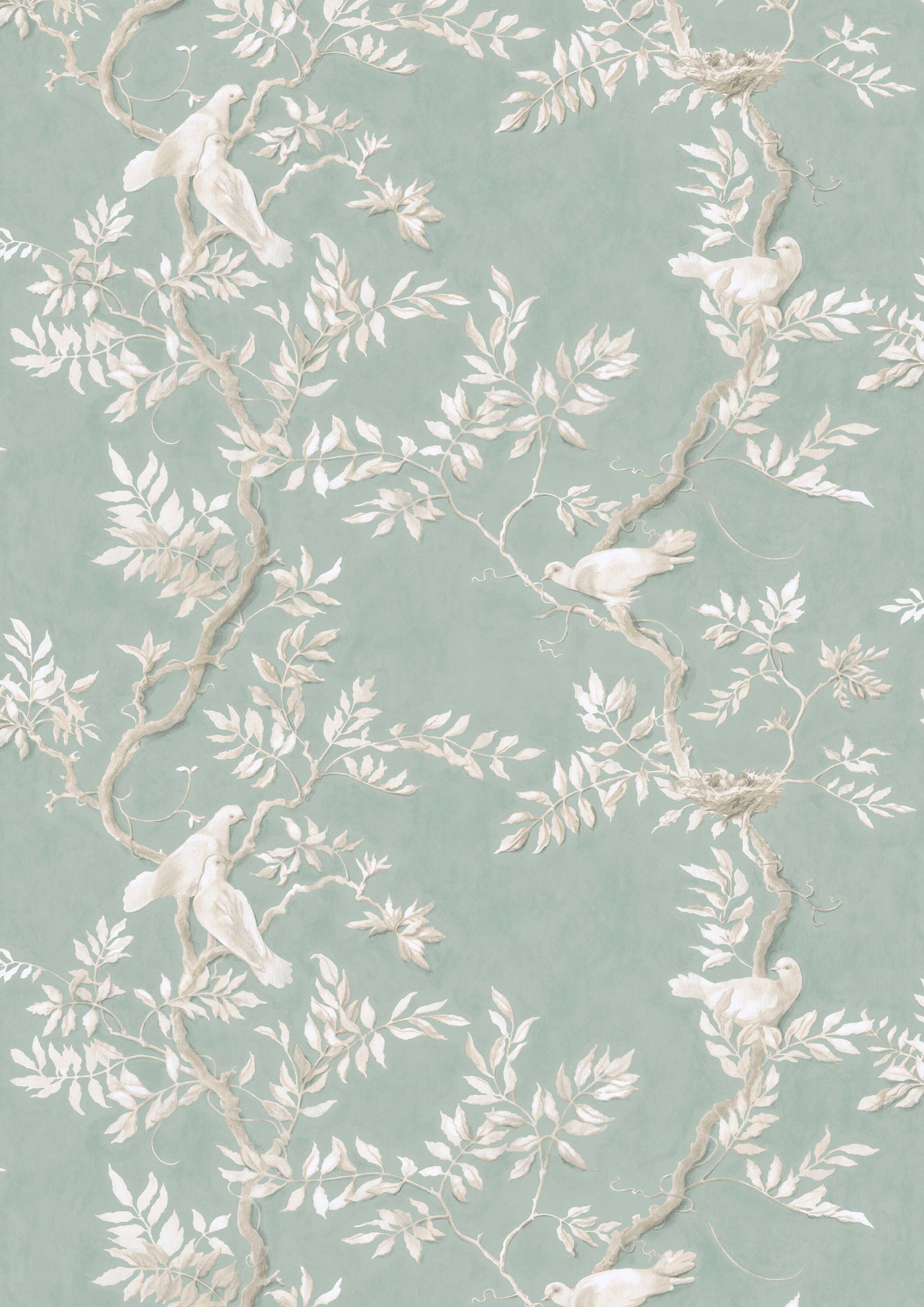 Doves Aquamarine – hel bredd — Lewis & Wood tyg