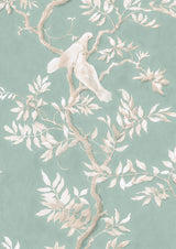 Doves Aquamarine – närbild — Lewis & Wood tyg