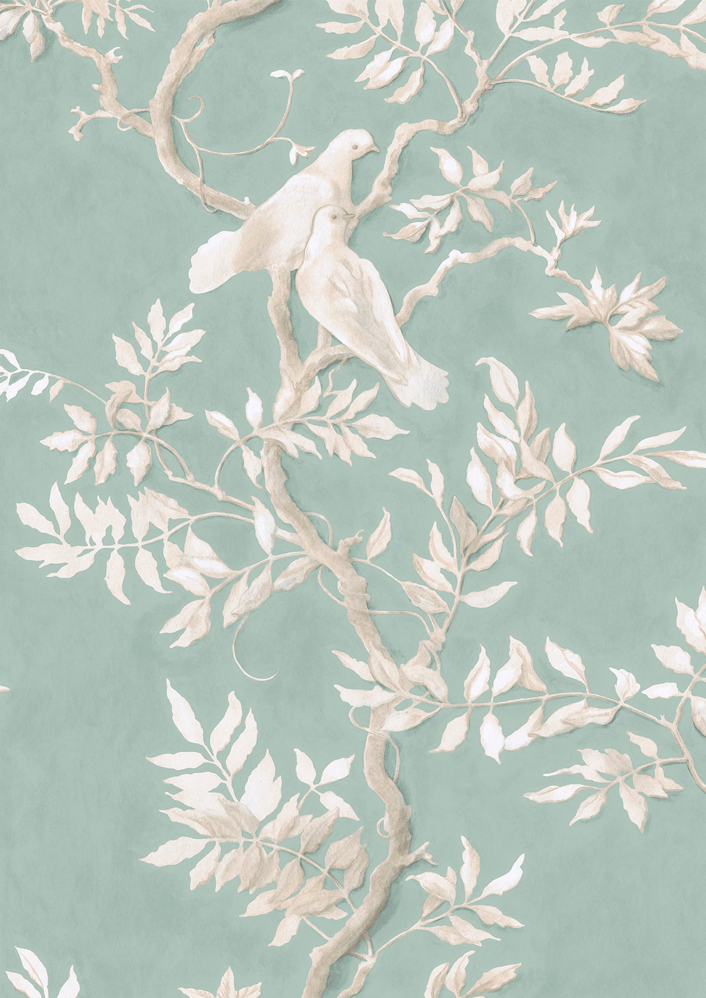 Doves Aquamarine – närbild — Lewis & Wood tapet