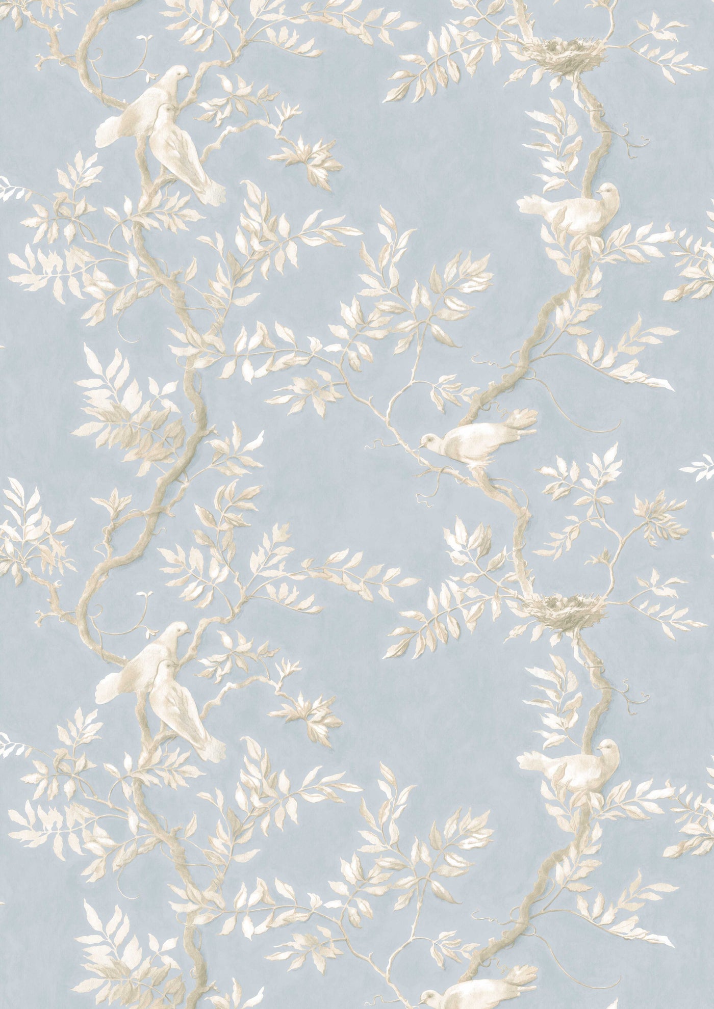 Doves Summer Blue – hel bredd — Lewis & Wood tyg