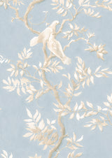 Doves Summer Blue – närbild — Lewis & Wood tapet