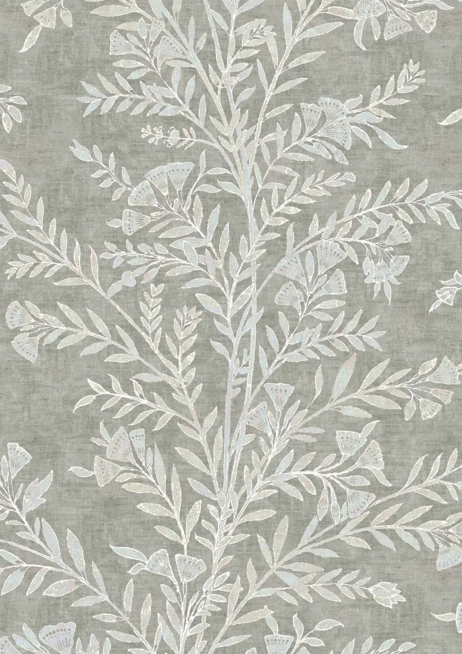 Fan Flower Opal – närbild — Lewis & Wood tyg