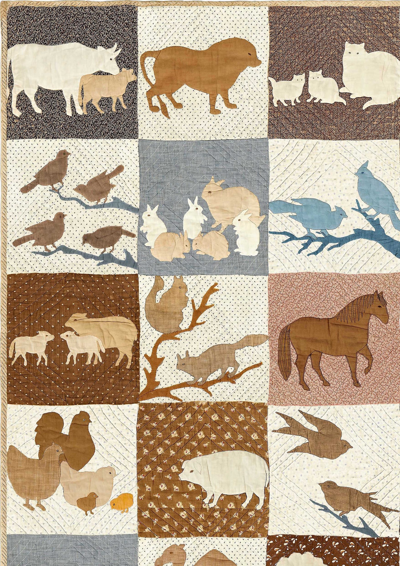 Farm Friends Quilt Document – närbild — Lewis & Wood tyg