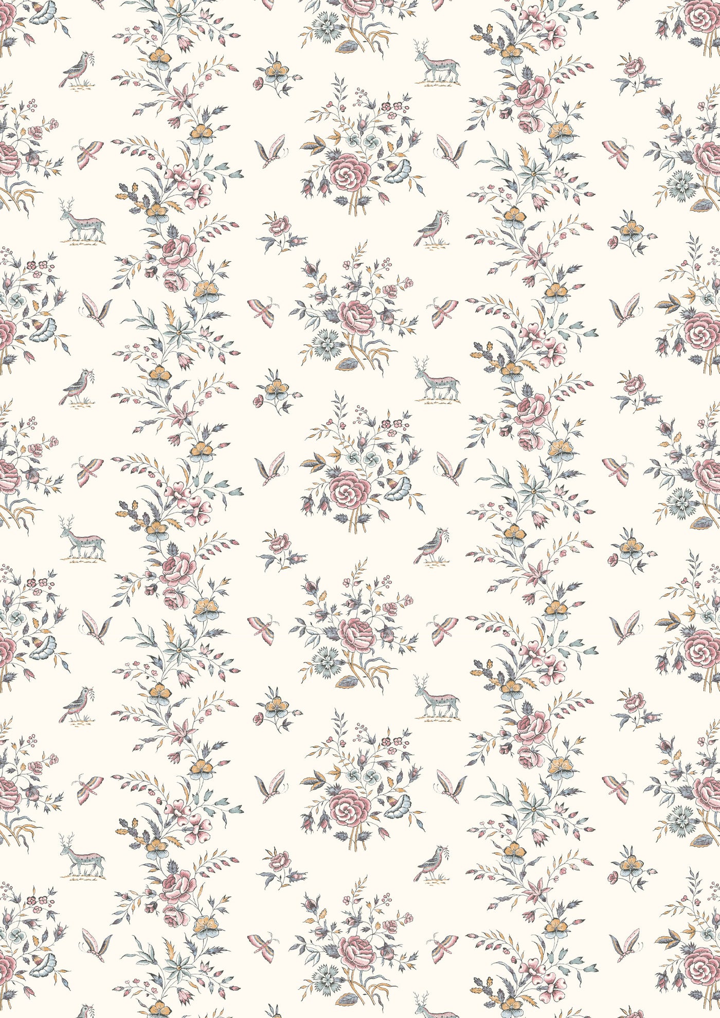 Fleurie Honeysuckle – hel bredd — Lewis & Wood tyg