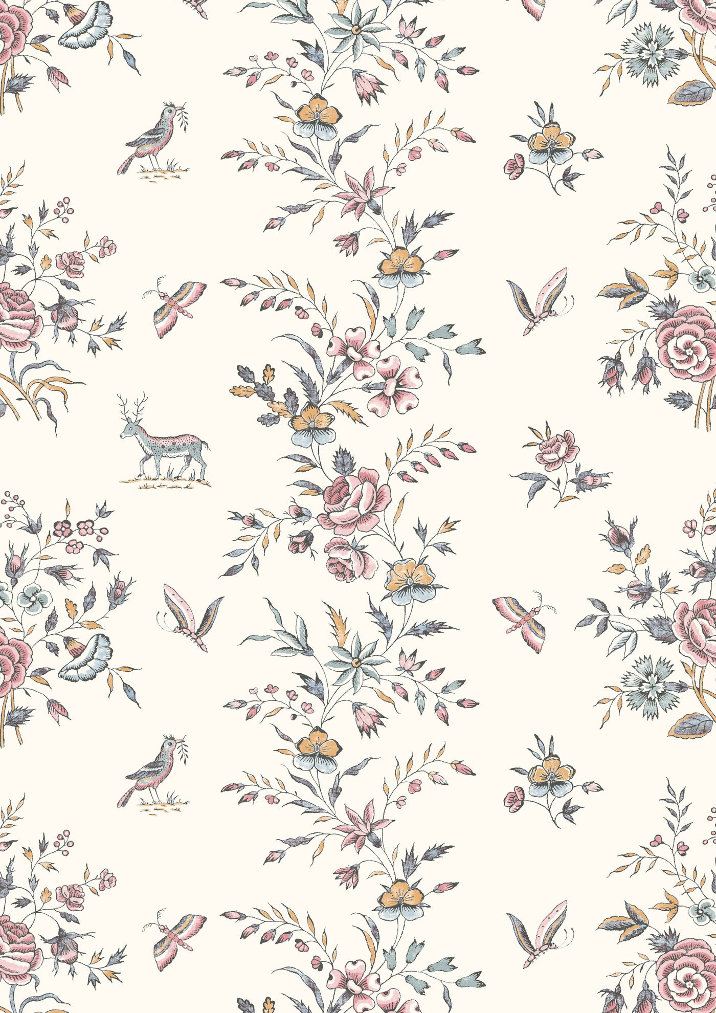 Fleurie Honeysuckle – närbild — Lewis & Wood tyg