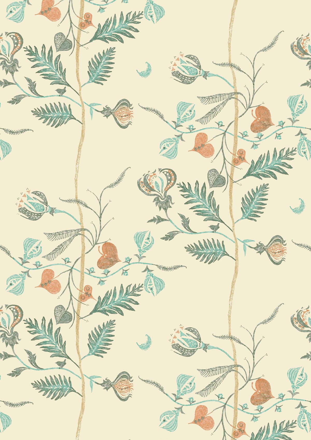 Floreat Sienna – närbild — Lewis & Wood tyg
