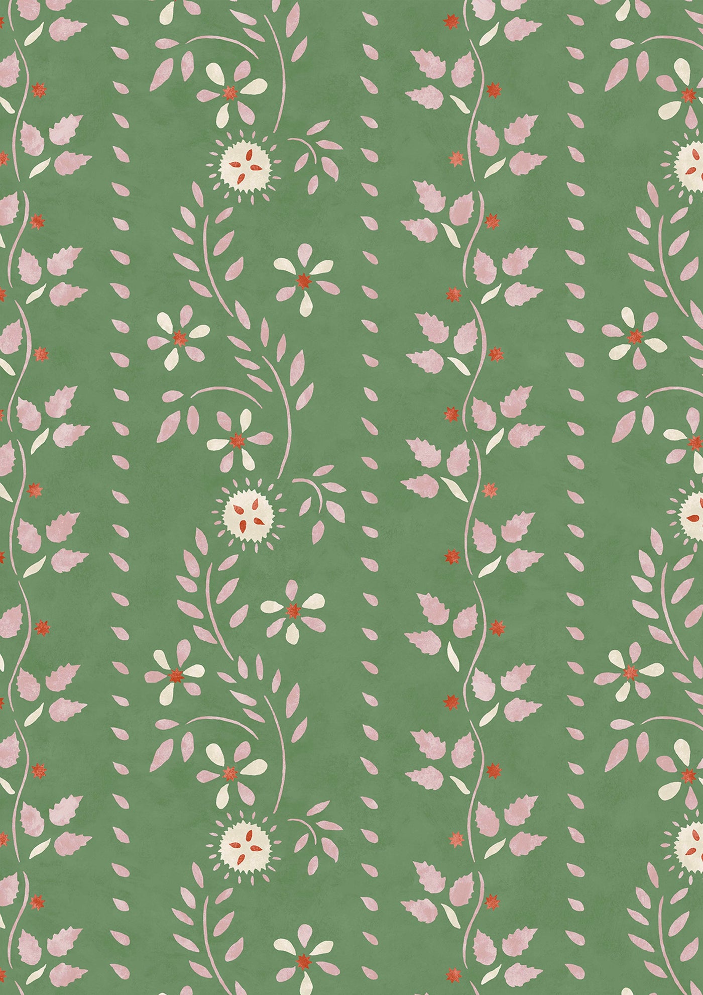 Folklore Blossom Leaf – närbild — Lewis & Wood tapet