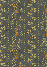 Folklore Charcoal Lime – närbild — Lewis & Wood tapet