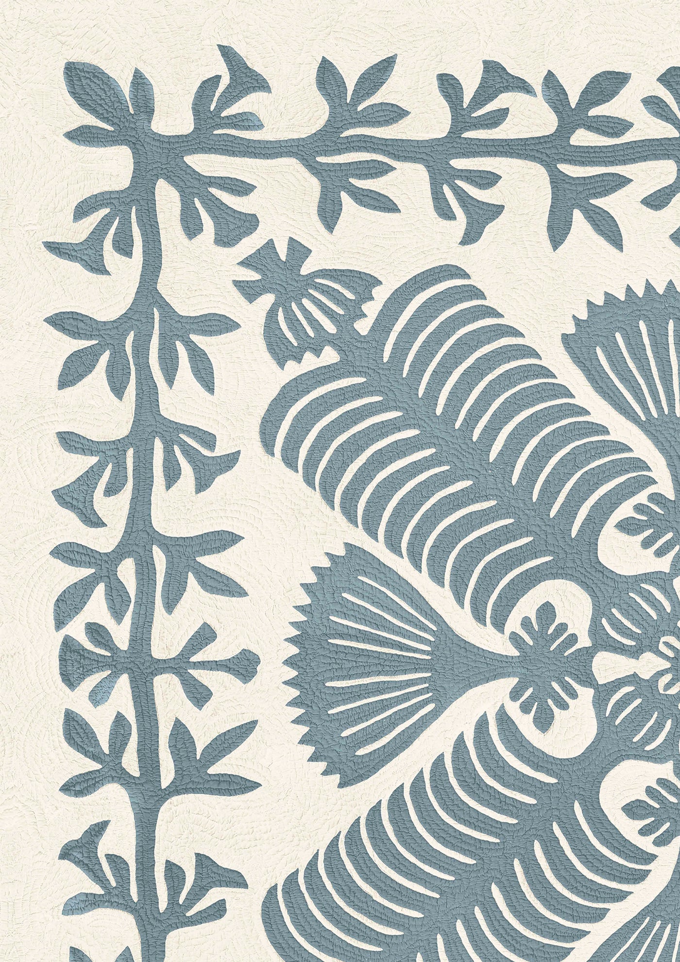 Hawaiian Quilt Bluebird – närbild — Lewis & Wood tyg
