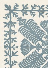 Hawaiian Quilt Bluebird – närbild — Lewis & Wood tyg
