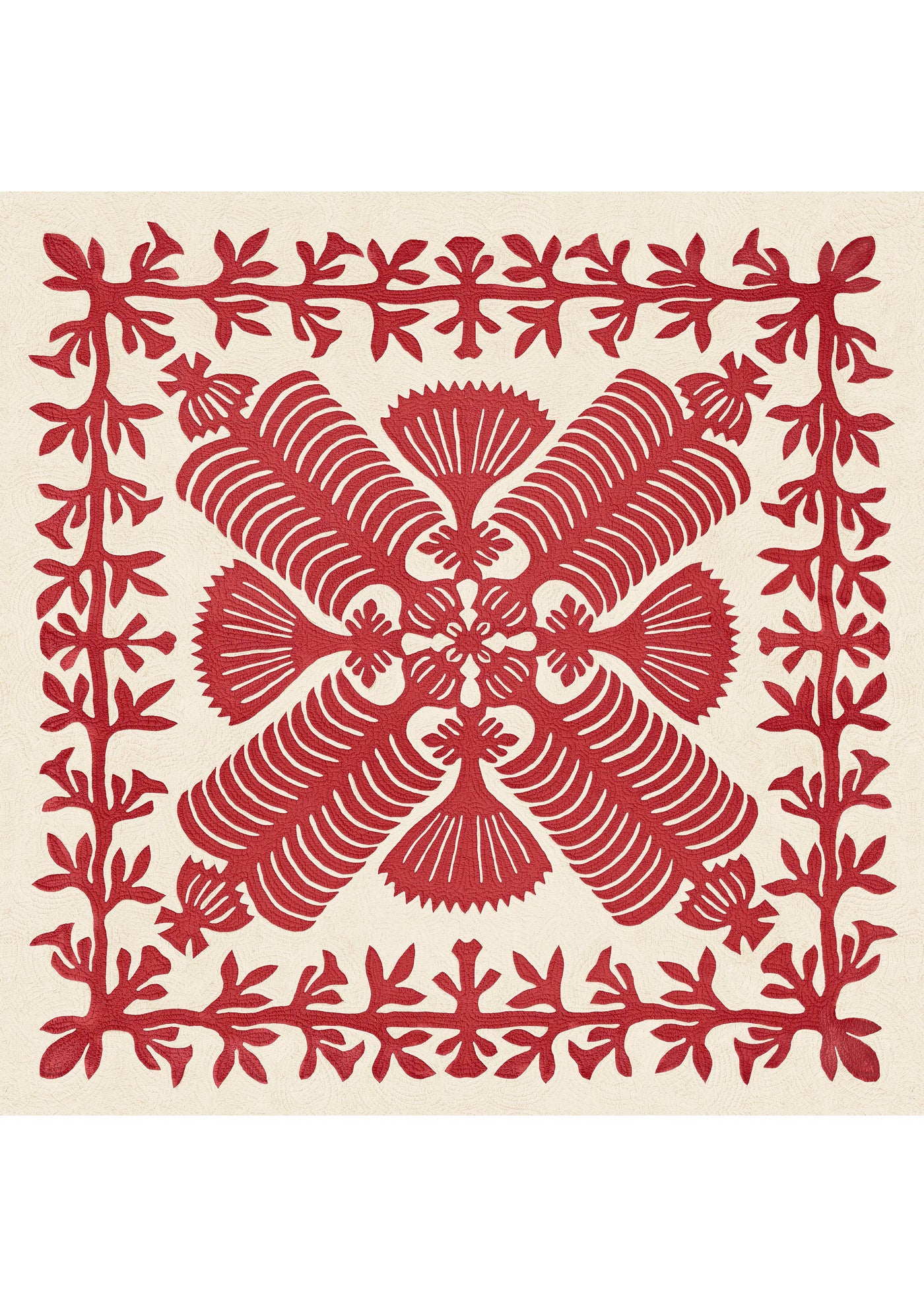 Hawaiian Quilt Coral – full quilt — Lewis & Wood tyg