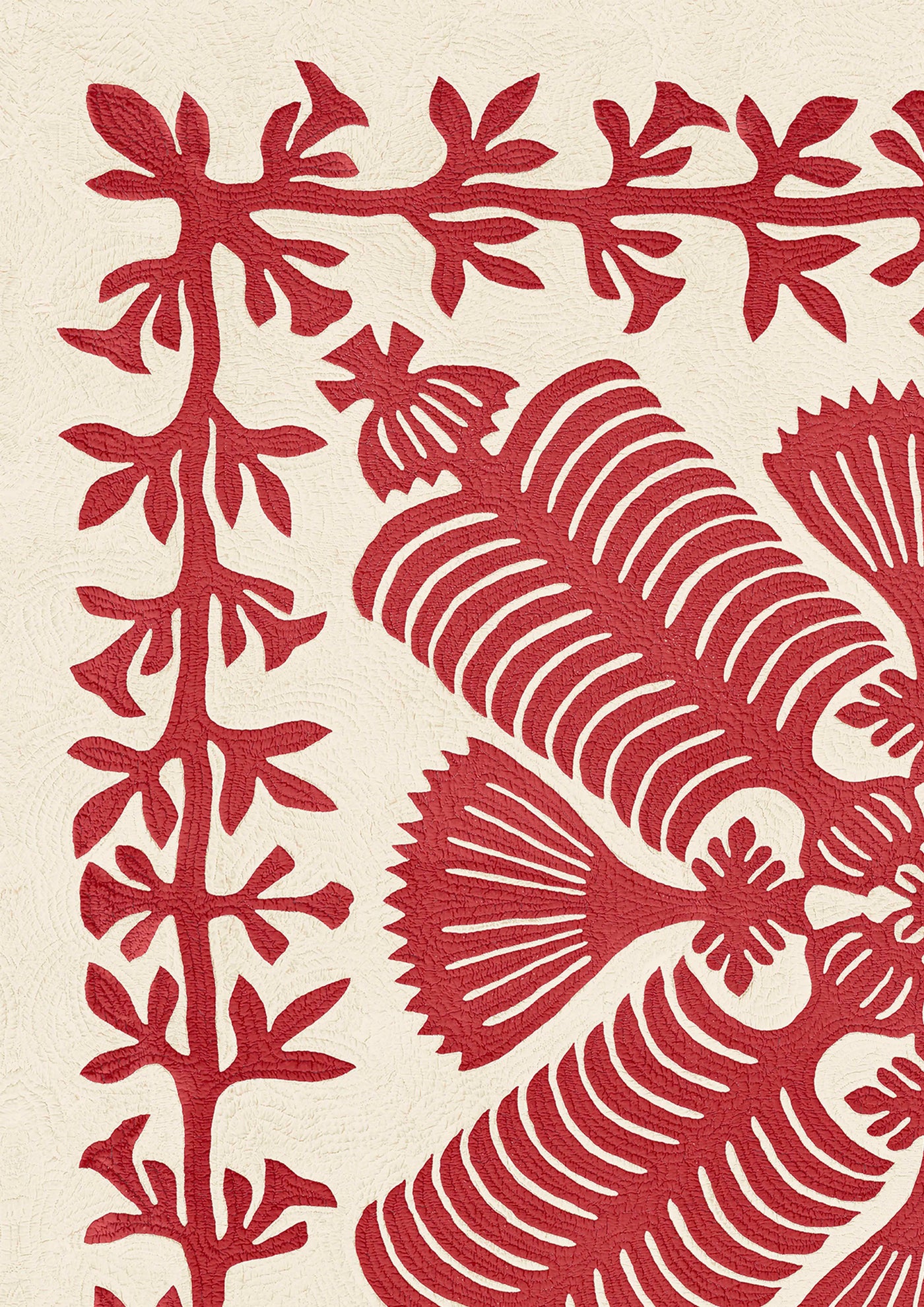 Hawaiian Quilt Coral – närbild — Lewis & Wood tyg