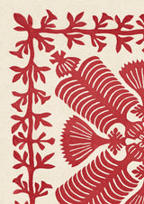 Hawaiian Quilt Coral – närbild — Lewis & Wood tyg