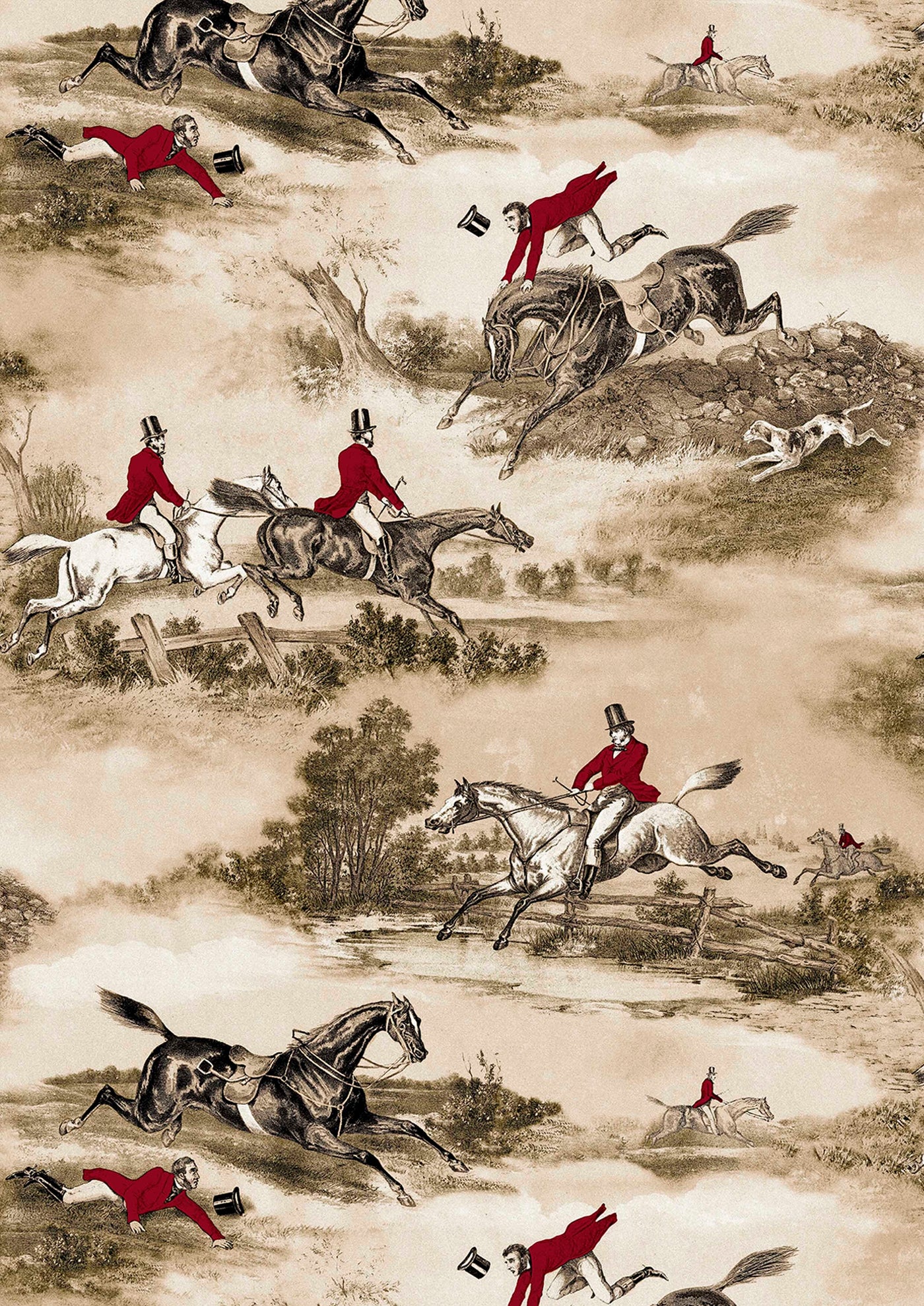 Hunting Scenes Hunting Scenes – närbild — Lewis & Wood tapet