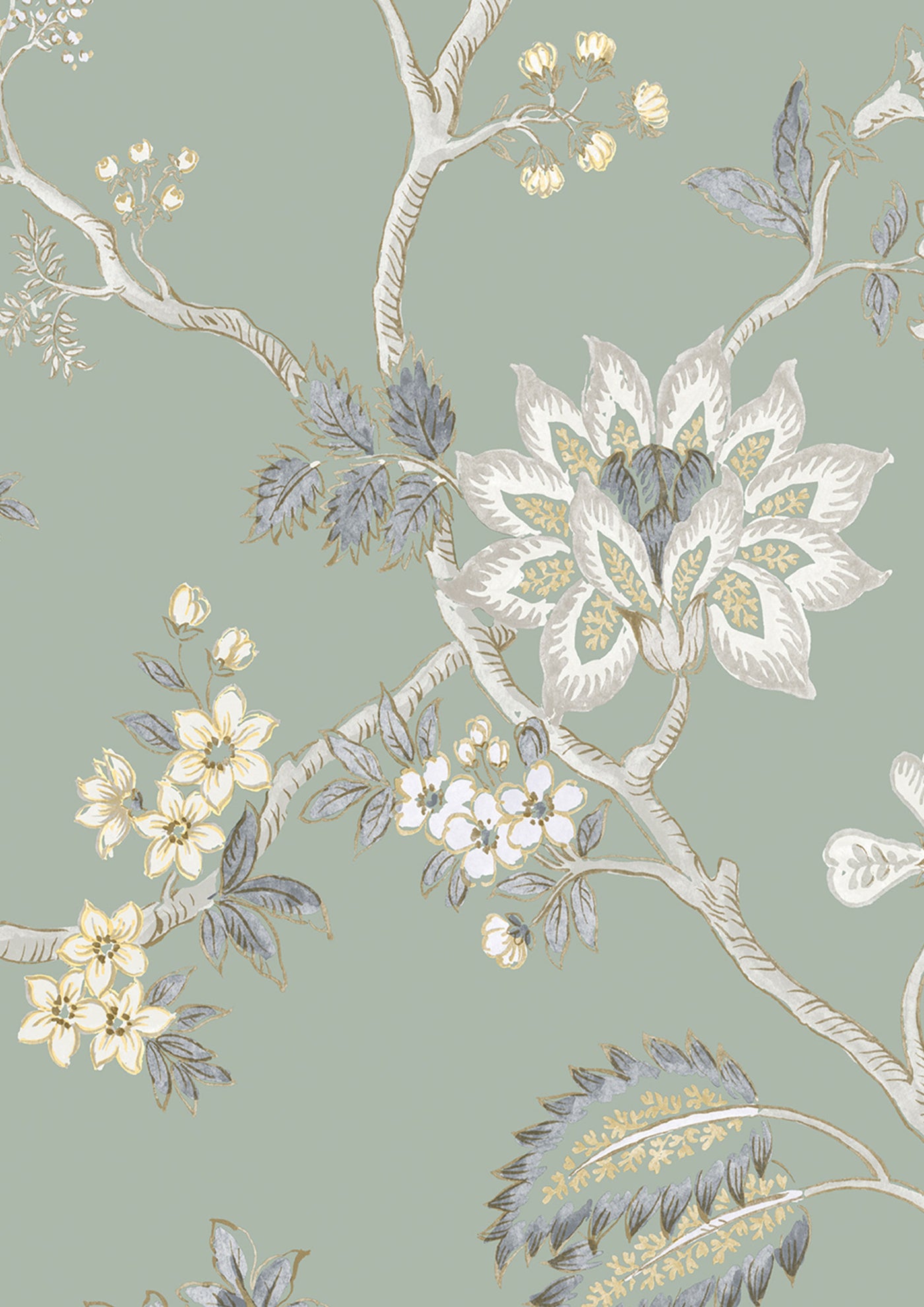 Indienne Tapetprov Green Glaze