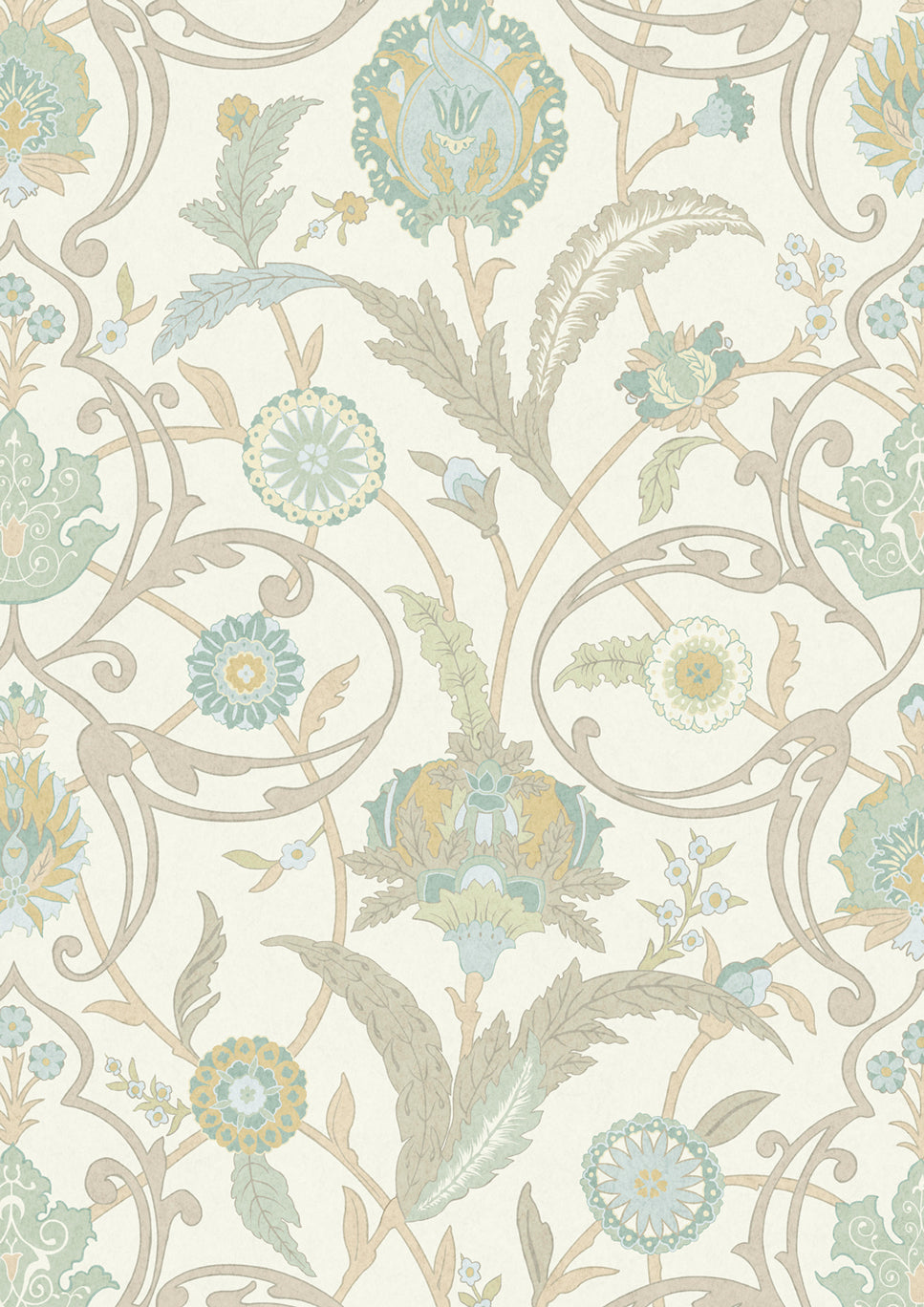 Ipek Damask Ceramic – närbild — Lewis & Wood tapet