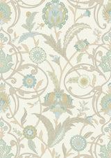 Ipek Damask Ceramic – närbild — Lewis & Wood tapet