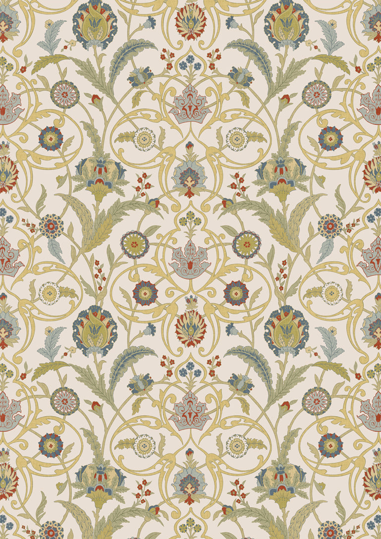 Ipek Damask Pugin – hel bredd — Lewis & Wood tyg