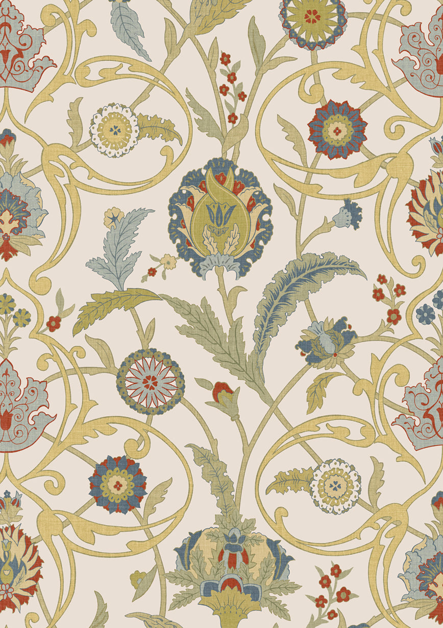 Ipek Damask Pugin – närbild — Lewis & Wood tyg