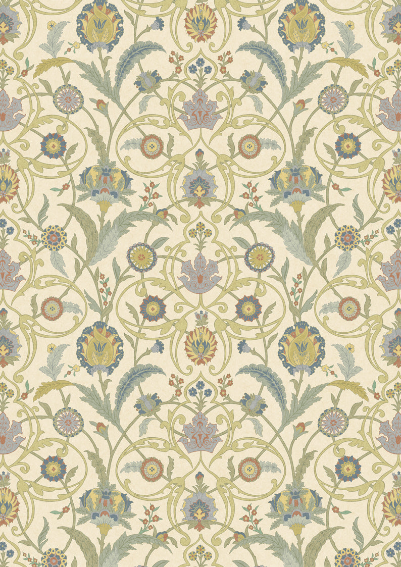 Ipek Damask Pugin – hel bredd — Lewis & Wood tapet