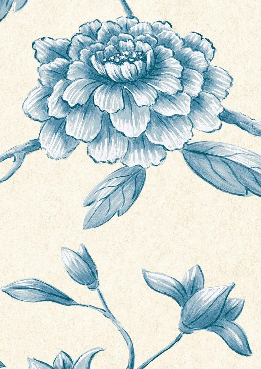Jasper Peony China Blue — Lewis & Wood tapet