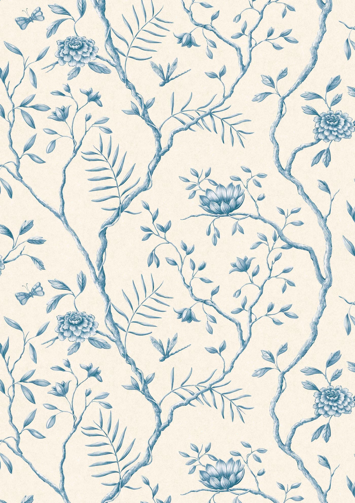 Jasper Peony China Blue – hel bredd — Lewis & Wood tapet